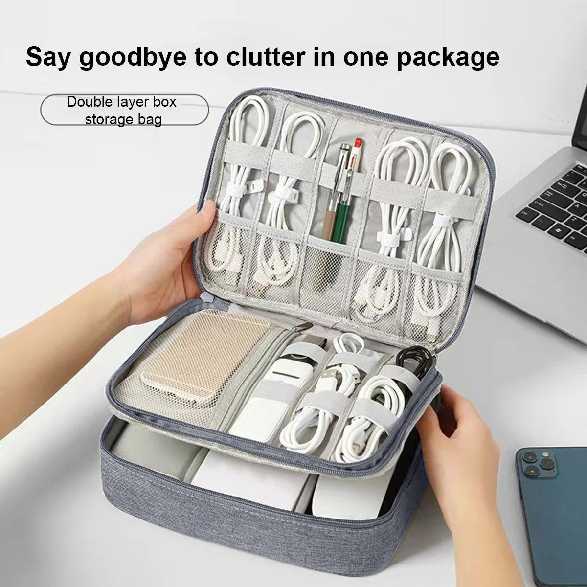 Portable Storage Bag Data Cable Mobile Power Supply Charging Cable Digital Accessories Sorting Bag Travel Daily Necessities
