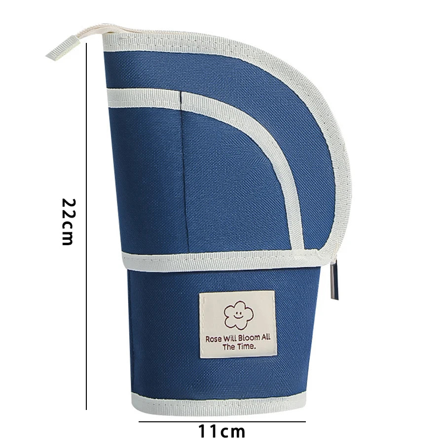 Pull-Flat Pen Organizer 2in1 Portable 50+ Tools Pouch Wide Mouth Back To School Essential for Students Art Supplies Organizer