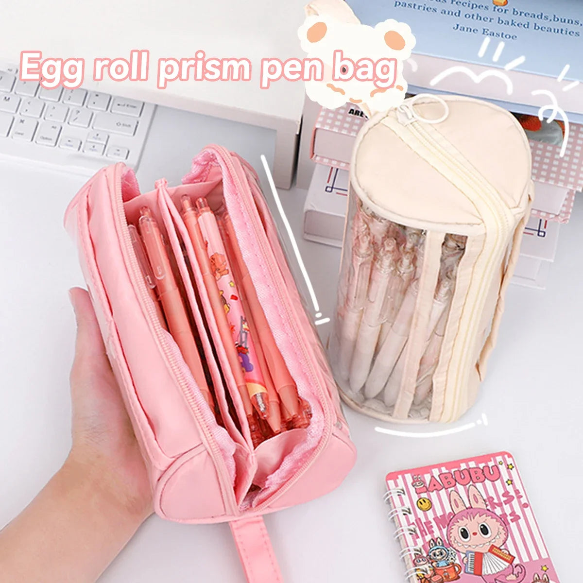 Waterproof Transparent Pencil Box Multi-Compartment School Supplies Organizer Ins Style Stationery Case for Students & Teachers