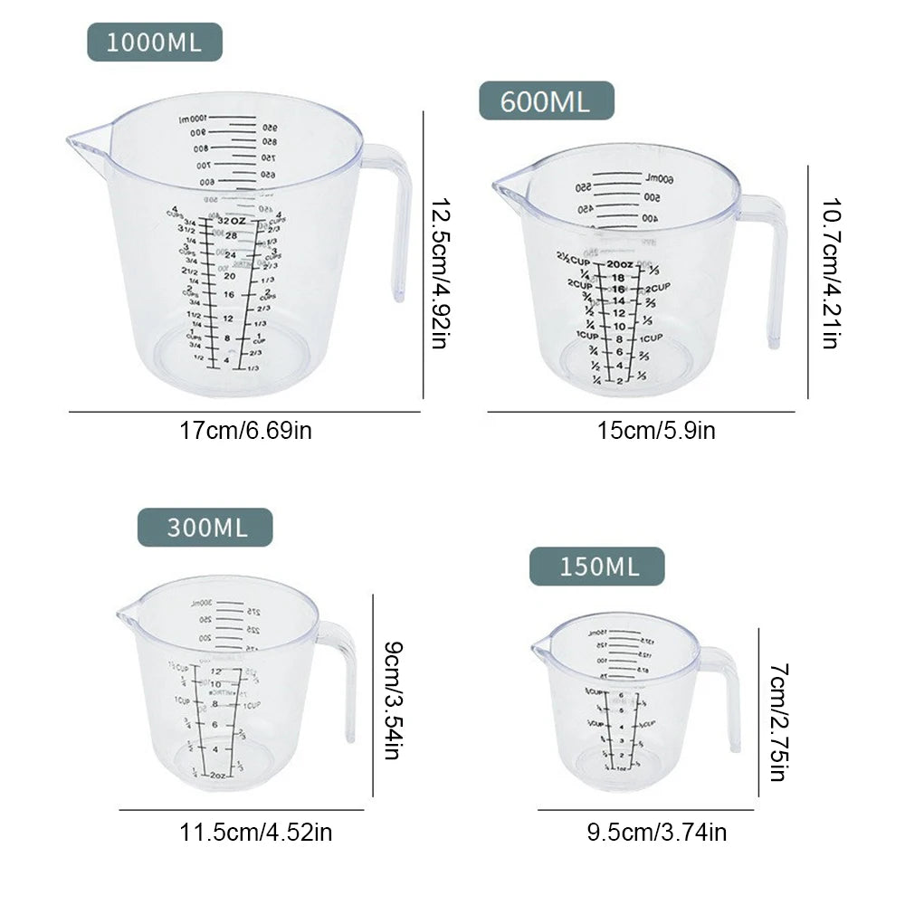 Plastic Measuring Cup Large Capacity Graduated Milliliters Handle Device Household High-temperature Resistant Kitchen Tools