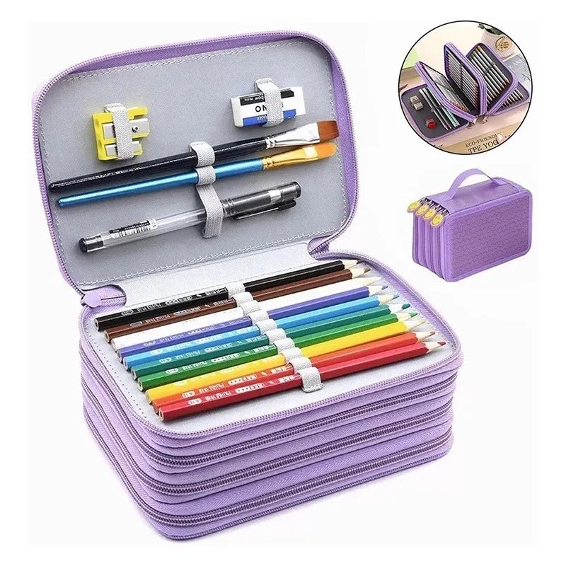 Four-layer Pencil Case Large Capacity 72-hole Pencil Bag High-Quality  Student Learning Supplies