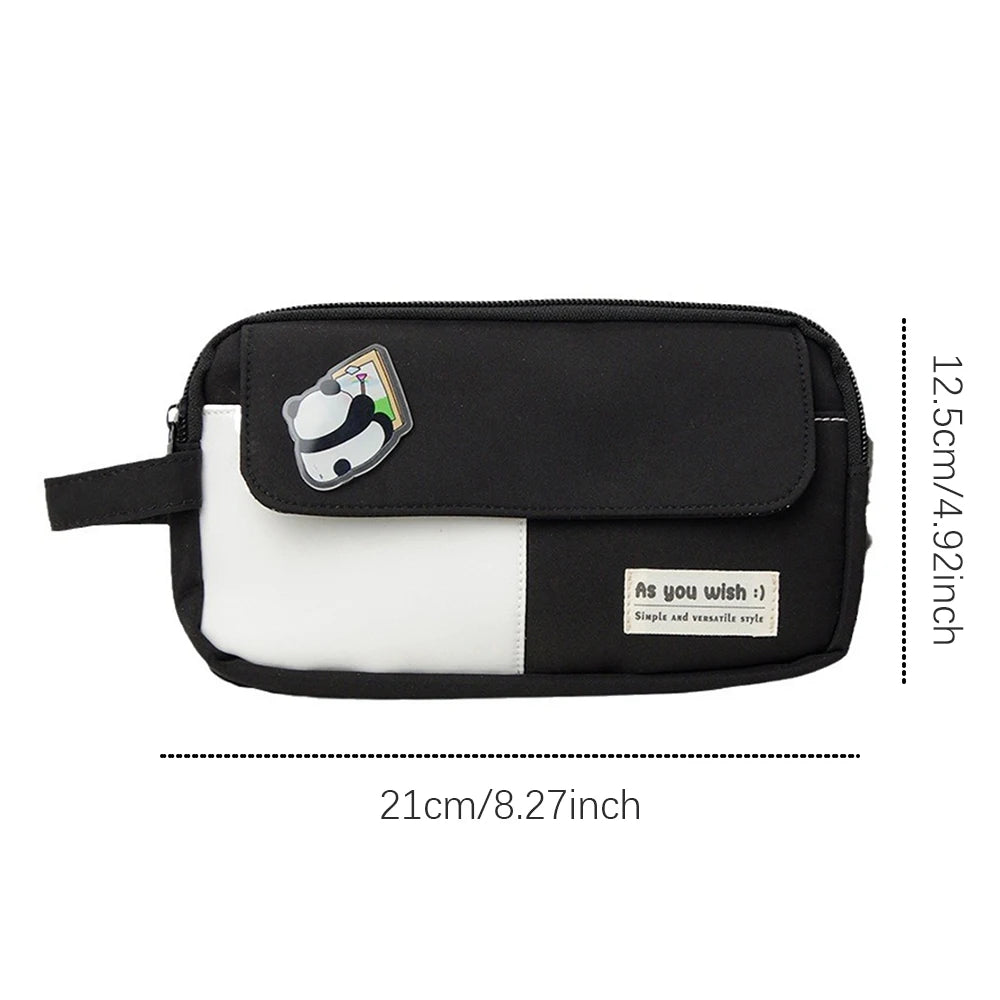 1 Piece New Simple High Capacity Pencil Case High School Students Pen Bag Zipper Stationery Supplies