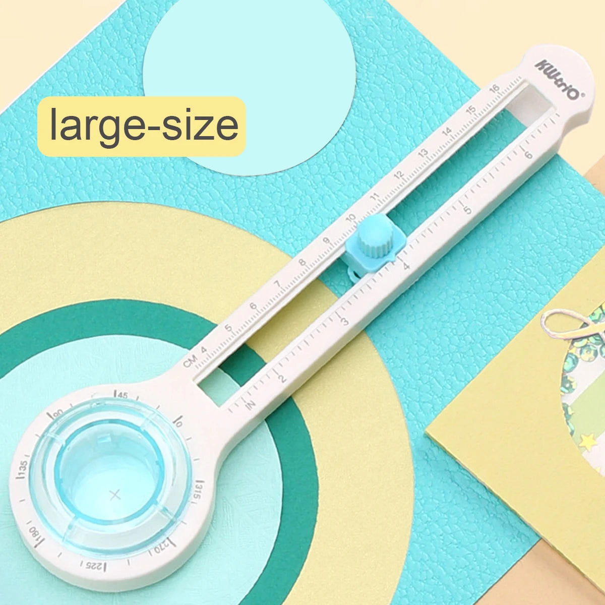1pc 360 Degree Handmade Round Gauge Cutter, Manual Paper Rotary Cutting Tool,  Cutting Round Diameter 3.14 Inch - 12.59 Inch