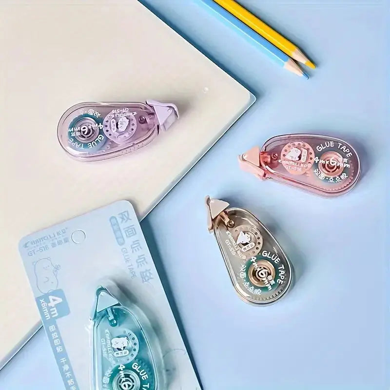 4PCS Double-sided sticky tape - Strong adhesive for DIY scrapbooks, collage albums, school supplies and craft projects