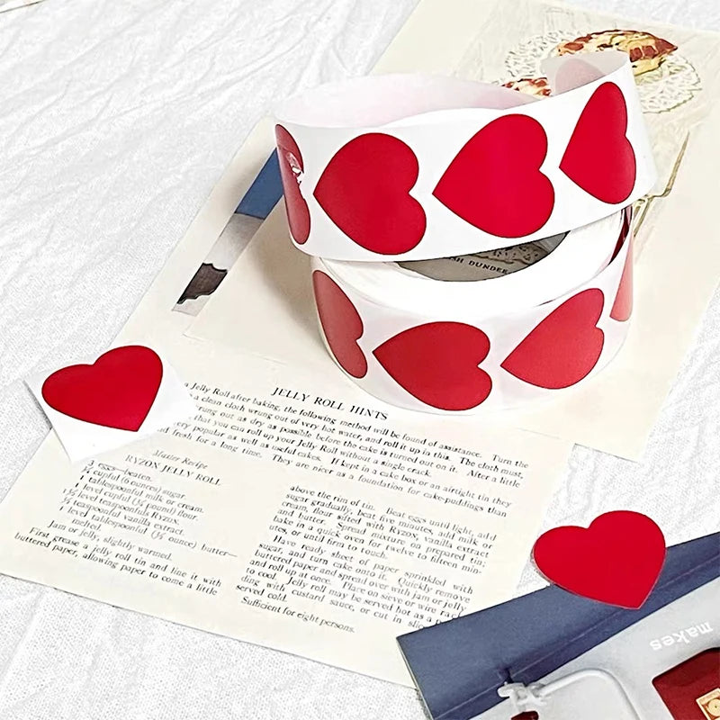 500Pcs Red Pink Heart Stickers for Valentines Day Wedding Gift Packing Bag Packaging Labels Love Scrapbooking Diy Stickers