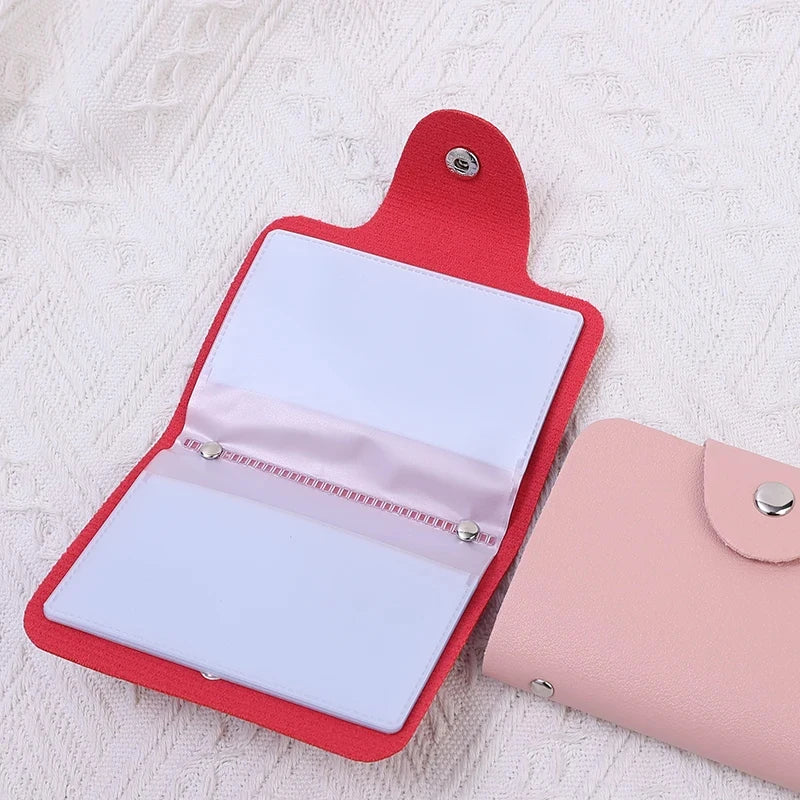 1pc 24 Bits Card Case Leather Function Business Card Holder Men Women Credit Passport Card Bag ID Passport Card Wallet