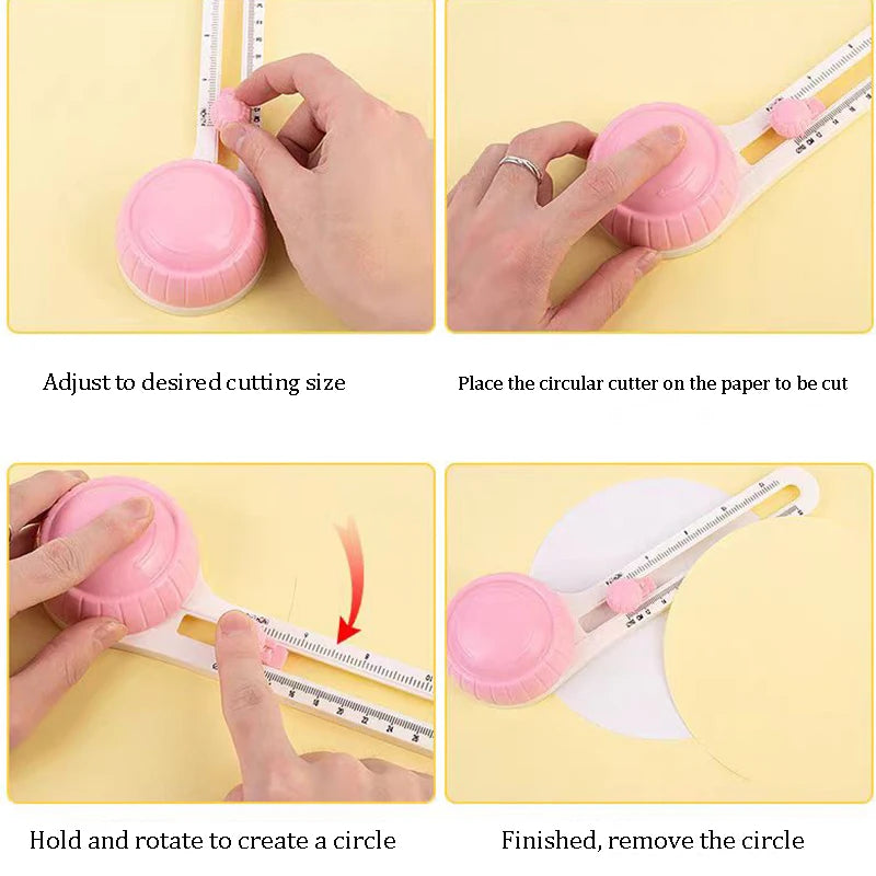 1pc Circular Paper Cutter Scrapbook Cards Circle Shape Cutter DIY Round Cutting Knife 360 Rotary Circle Cutter