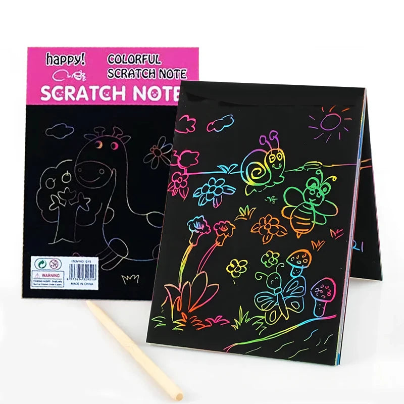 1pc Children's Painting Hand-Painted Scratch Painting DIY Craft Paper Educational Drawing Toys In This Painting