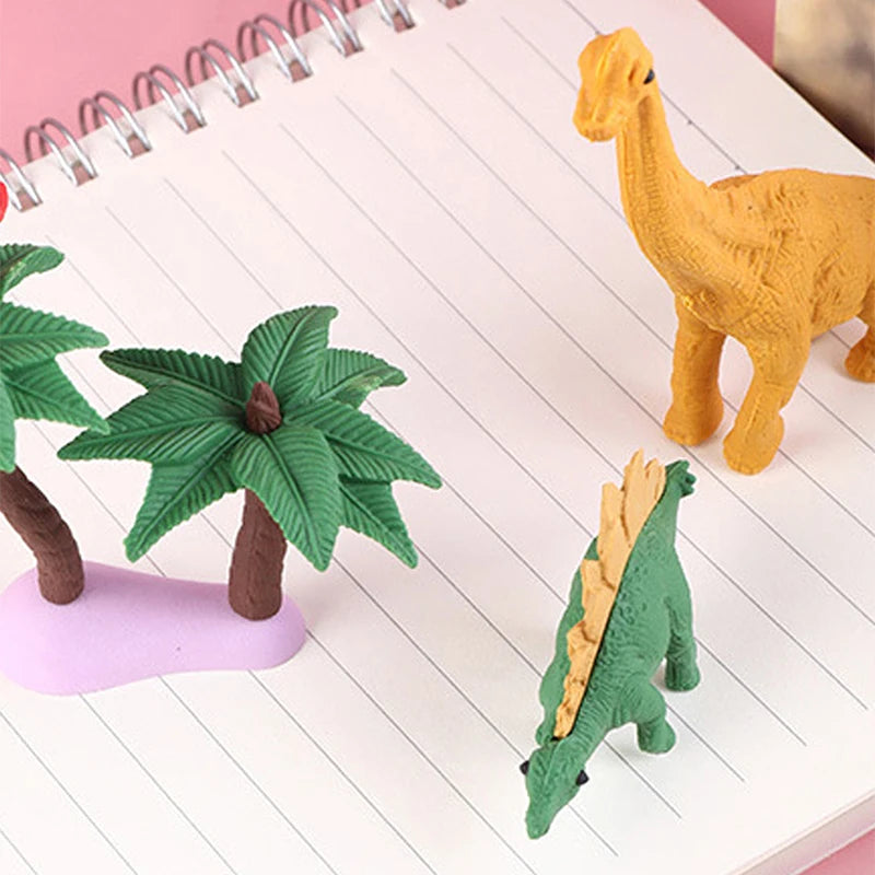 4 Pcs Cute Erasers Kawaii Dinosaur Pencil Eraser Korean Stationery Office School Supplies Accessories Papeleria