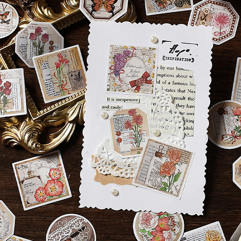 46 pcs/lot Vintage Labels Stickers Decorative Diary Album DIY Scrapbooking handmade Journal notebook Craft Supplies