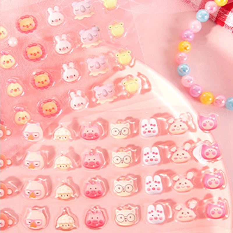 2pcs 3d relief stickers diy scrapbooking creative candy bread animal diary stationery decoration beautiful aesthetic stickers