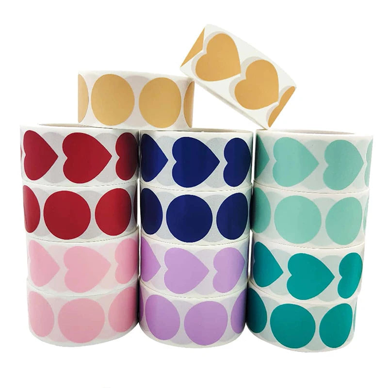 500Pcs Red Pink Heart Stickers for Valentines Day Wedding Gift Packing Bag Packaging Labels Love Scrapbooking Diy Stickers