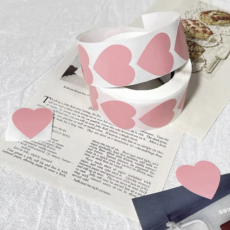 500Pcs Red Pink Heart Stickers for Valentines Day Wedding Gift Packing Bag Packaging Labels Love Scrapbooking Diy Stickers