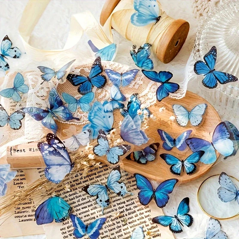 40pcs Colorful Butterfly Journal Decor Diary Decorative Stickers Album Decor Sticker Waterproof Scrapbook Decorative Stickers