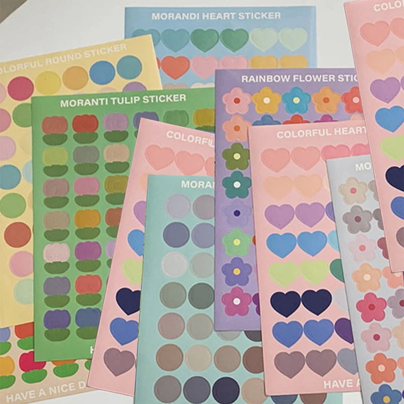 1pc Reward Stickers for Children Colorful Flower Heart Round Dot Behavior Chart Scrapbook Sticker Student Teacher Supplies