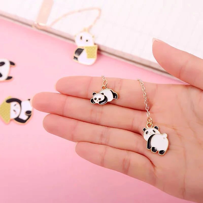 1pc Funny Panda Book Page  Metal Bookmarks Cute Pagination Mark Creative Separator Pages Tags Stationery School Office Supplies