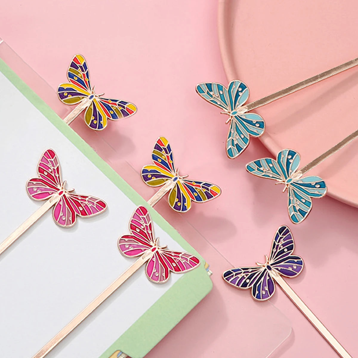 Colorful butterfly-shaped metal bookmarks, suitable for schools, offices and homes - the perfect gift for book lovers ＆ students