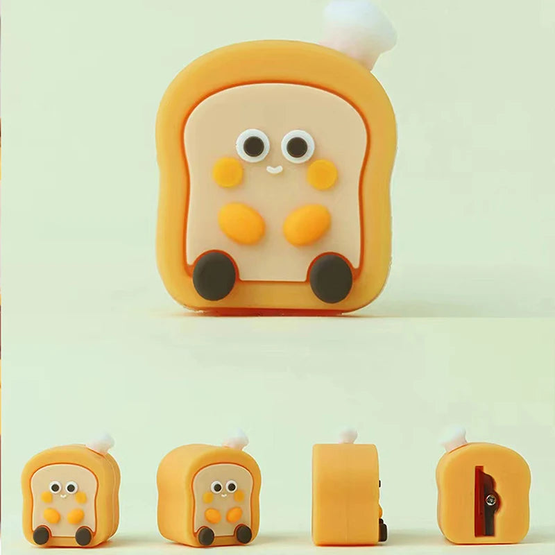 1 Pc Cute Kawaii Butter Toast Pencil Sharpener School Office Supply Creative Stationery Lovely Dessert