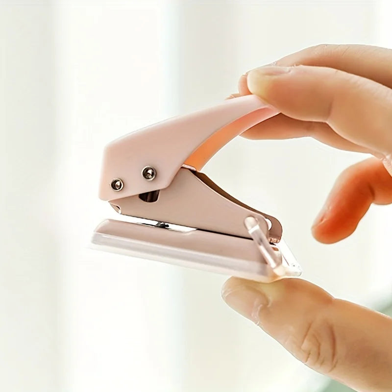 Mini Single Hole Puncher , DIY Card Making, A4 Paper Compatible, Metal Material, Manual Operation, Stationery Binding Essential