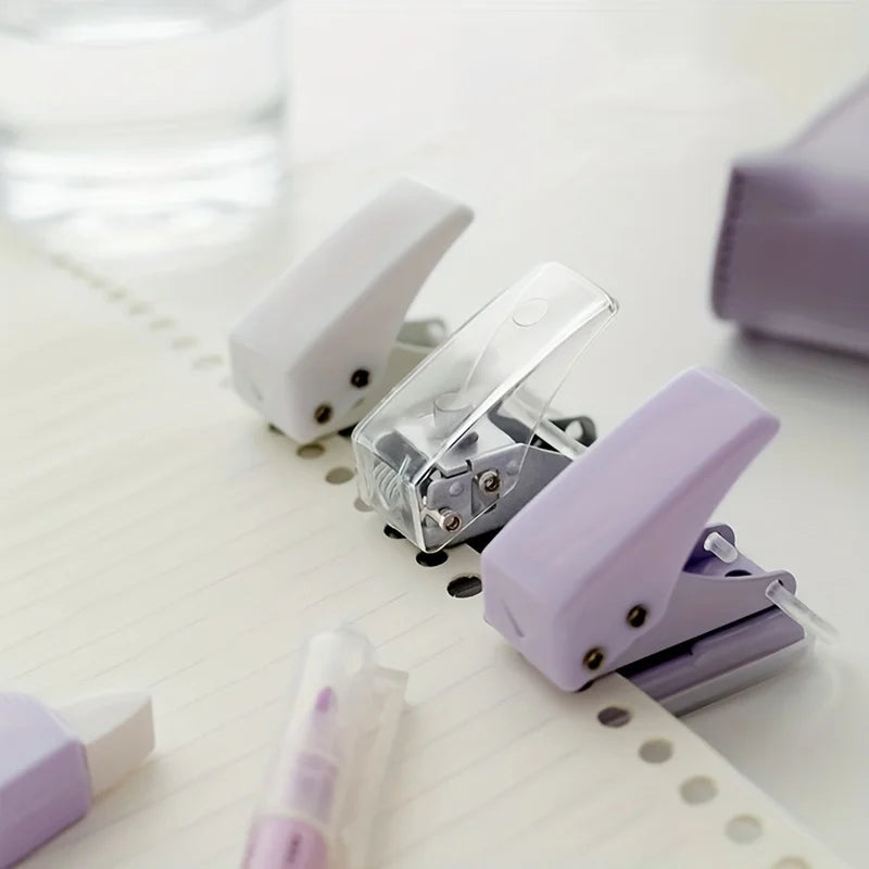 Mini Single Hole Puncher , DIY Card Making, A4 Paper Compatible, Metal Material, Manual Operation, Stationery Binding Essential