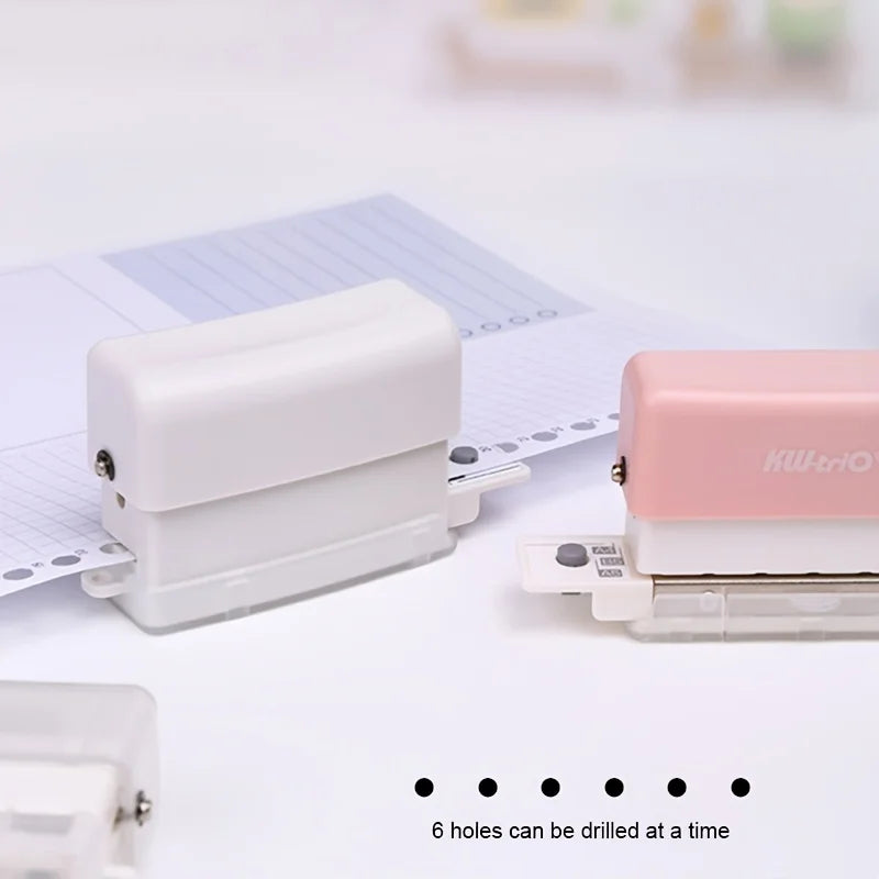 6 Hole Paper Punch Handheld Mini Puncher,5.5mm Aperture, Versatile Scrapbook & DIY Paper Cutter , Ideal for Students &Office Use