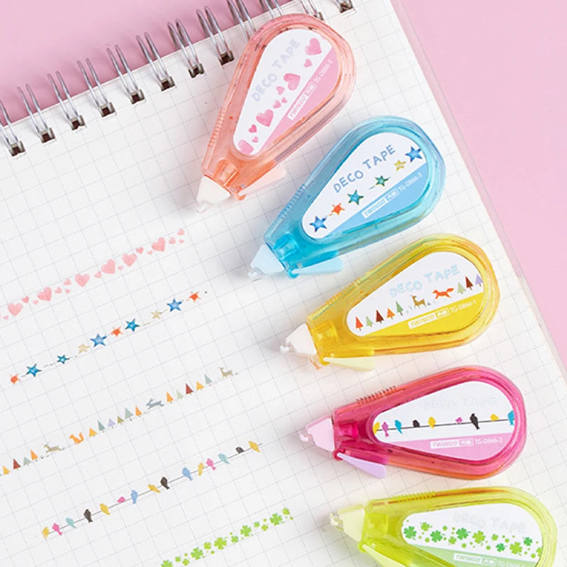 1pc Kawaii 5mm*5m Mini Pattern Portable Decorative Correction Tape Decoration Corrector School Office Supplies Gift Art Supplies