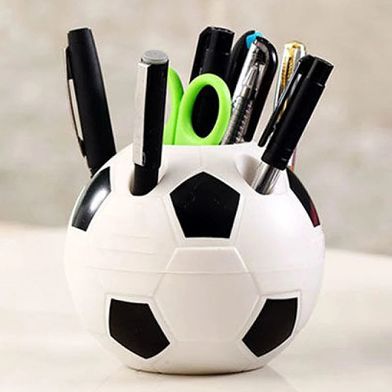 Soccer Shape Tool Supplies Pen Pencil Holder Football Shape Toothbrush Holder Desktop Rack Table Home Decoration Student Gifts