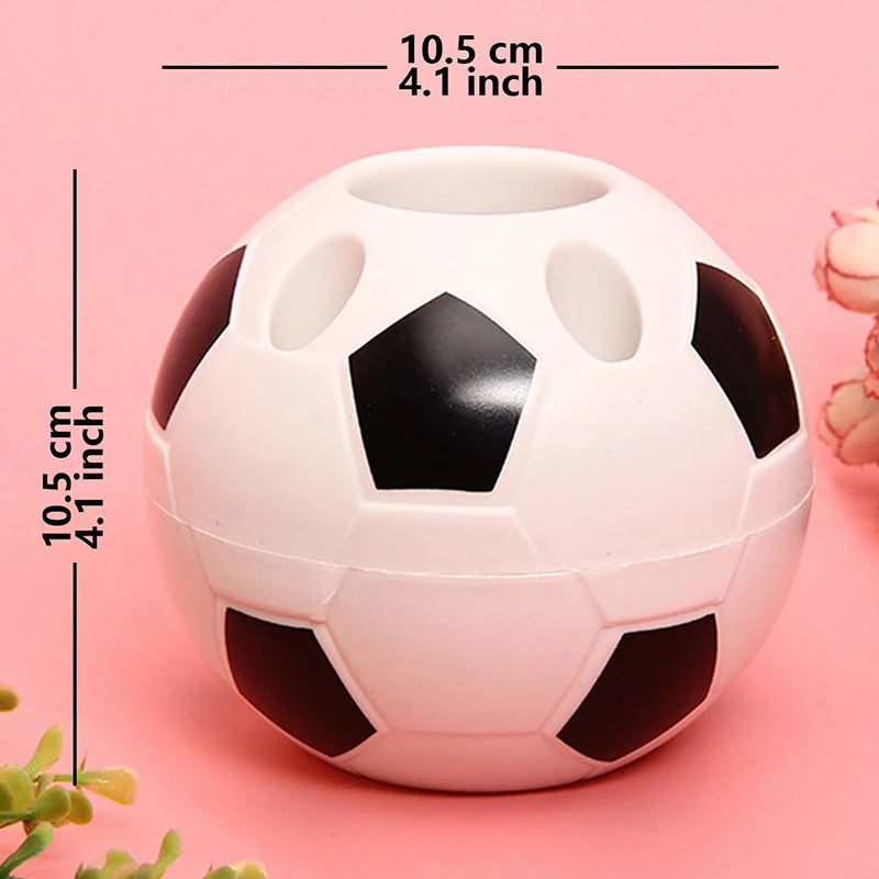 Soccer Shape Tool Supplies Pen Pencil Holder Football Shape Toothbrush Holder Desktop Rack Table Home Decoration Student Gifts