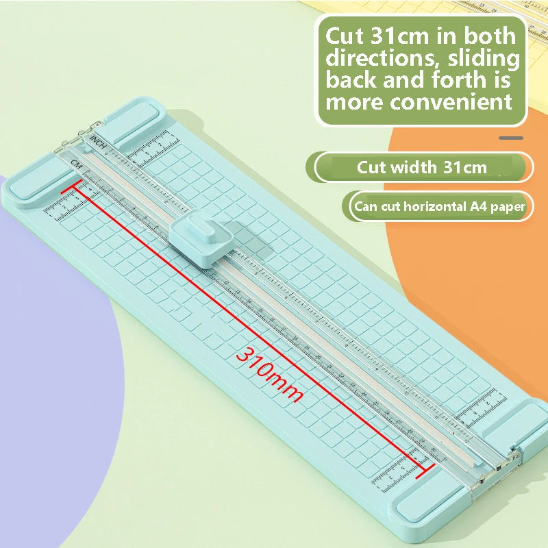 1PC 4-in-1 bidirectional paper cutter, manual paper cutter with 4 knife heads, suitable for office, school and home use