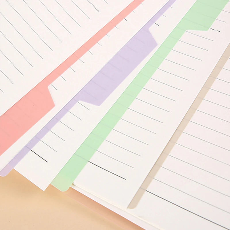 4 Pcs Colorful Separator Sheets A5 File Dividers Paper Dividers Loose Leaf Page Markers Binder Tabs Index Classified Labels