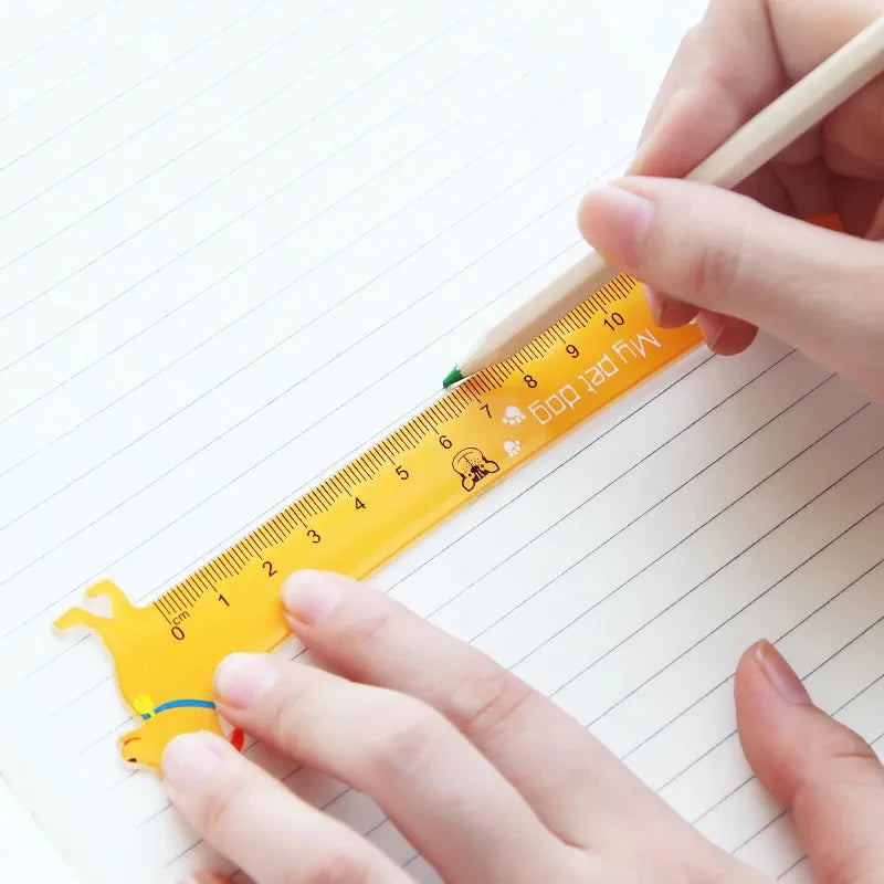 1pc kawaii cute adorable puppy dog ruler straight student stationery school office material measurement sewing drawing gift