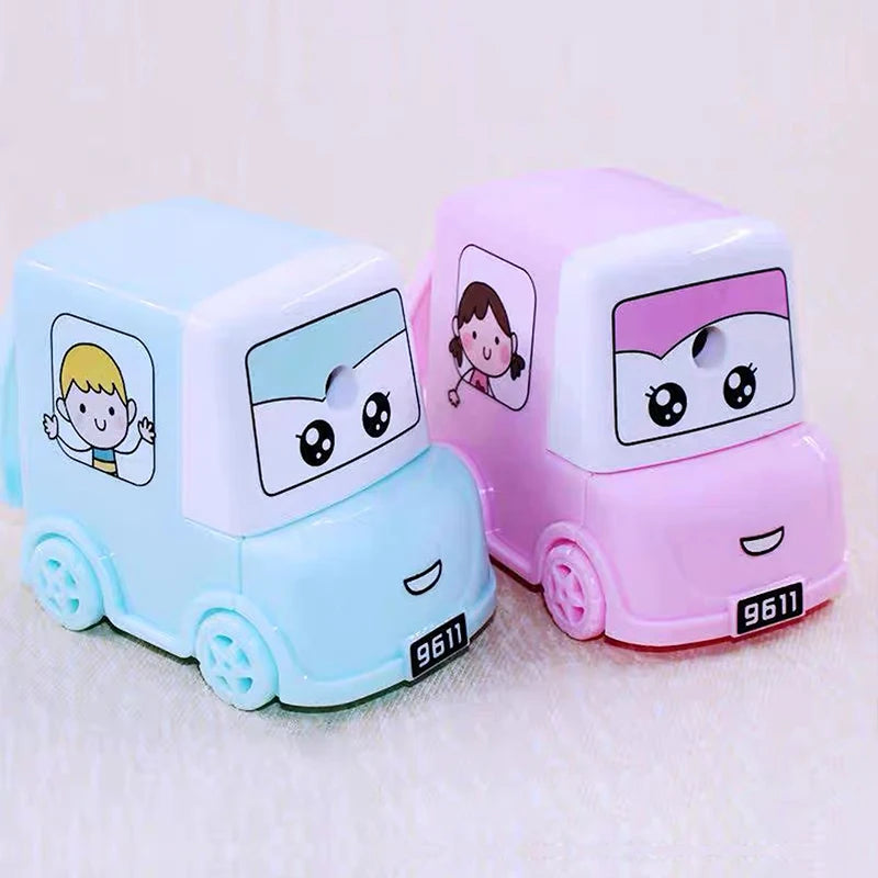 1pc Pencil Knife Tools Cute car Rotary Pencil Sharpener Long Lasting Blade School Stationery Hand Crank Sharpeners for Childen