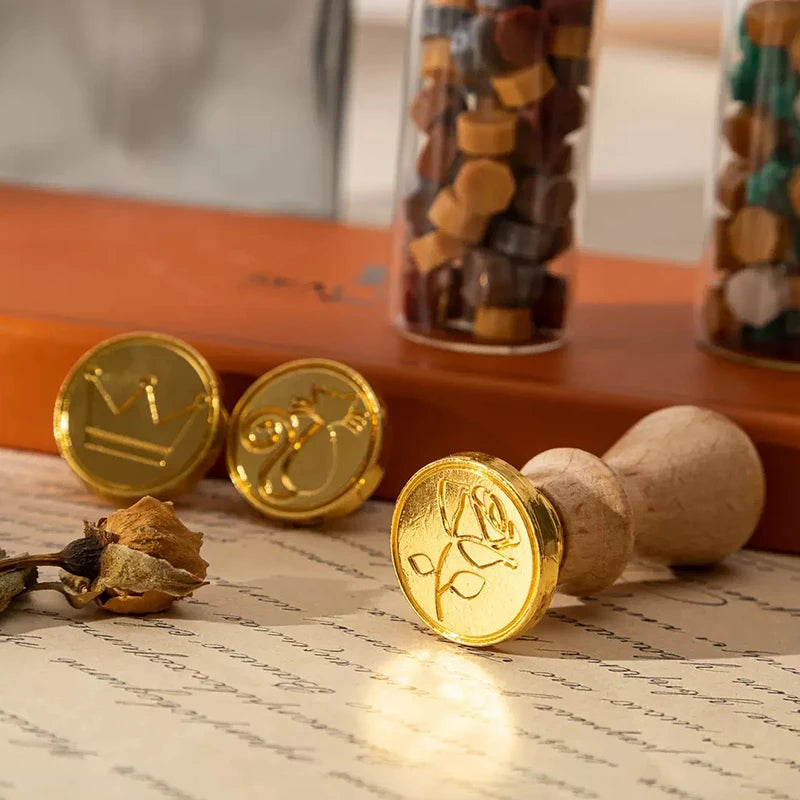 1Pc DIY Art Seal Head Wax Seal Stamp Head for Wood Stamp Kits Invitation Envelope Decorative for Packaging Scrapbooking