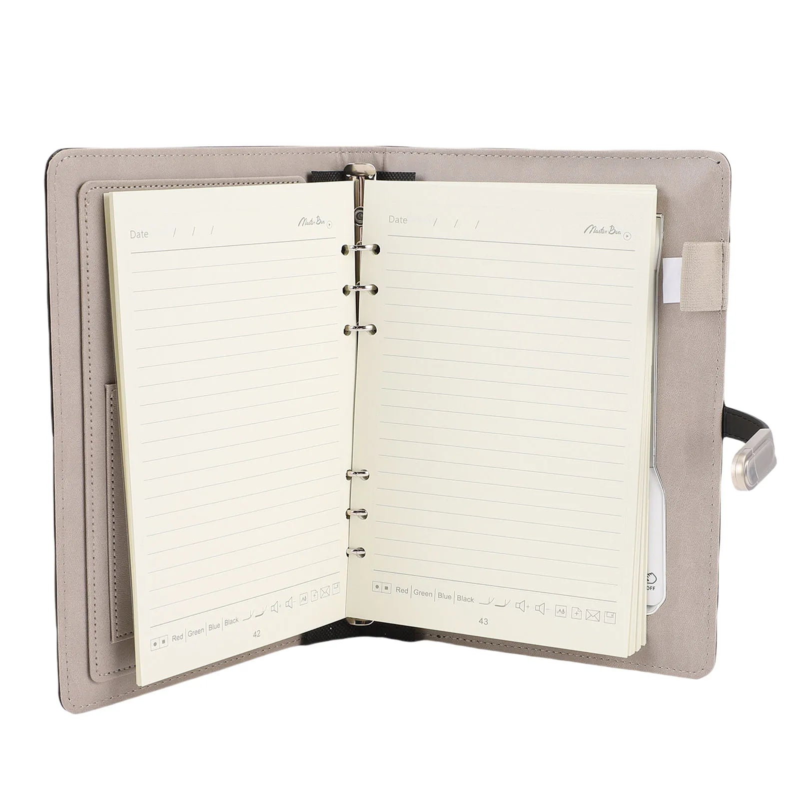 Wireless Charging Notebook Personalized Travel Journal with Light Refillable School Professional Notebook with Power Bank