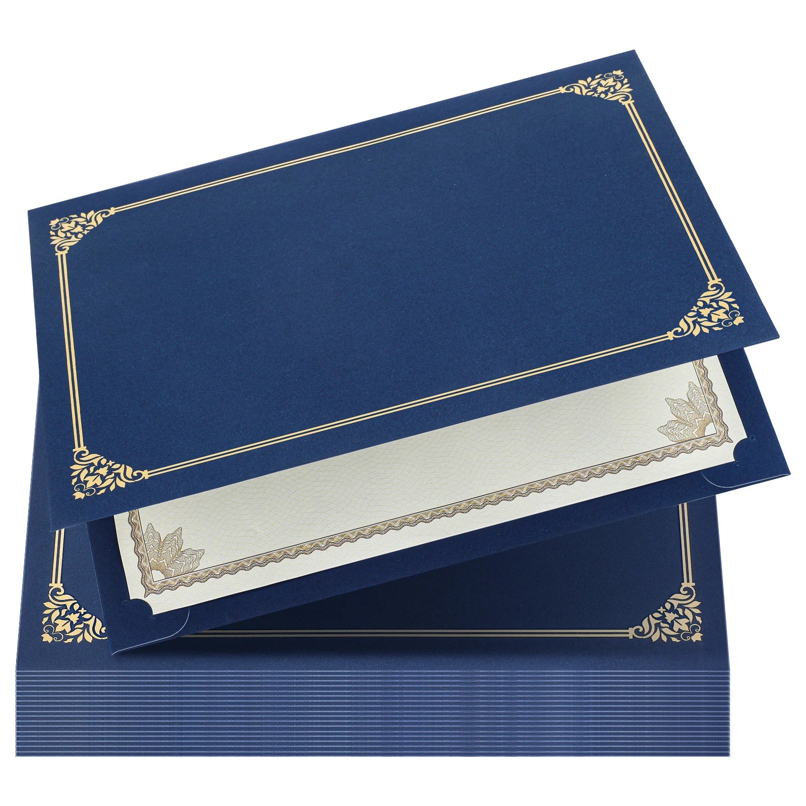 30Pcs Foil Edge Certificate Holder Elegant Diploma Cover for Graduation Award Document Display Sturdy Paper Protection Folder