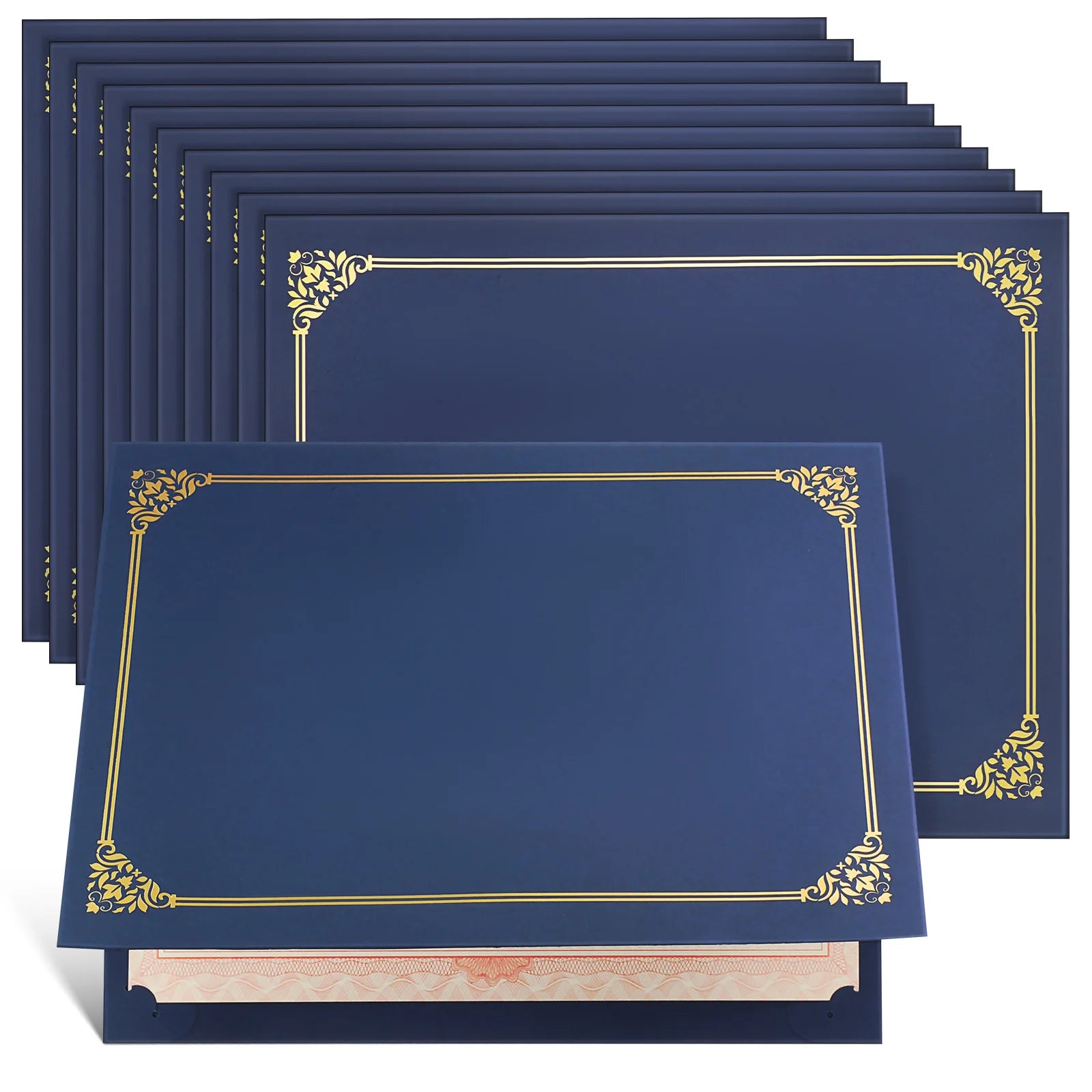 30Pcs Foil Edge Certificate Holder Elegant Diploma Cover for Graduation Award Document Display Sturdy Paper Protection Folder