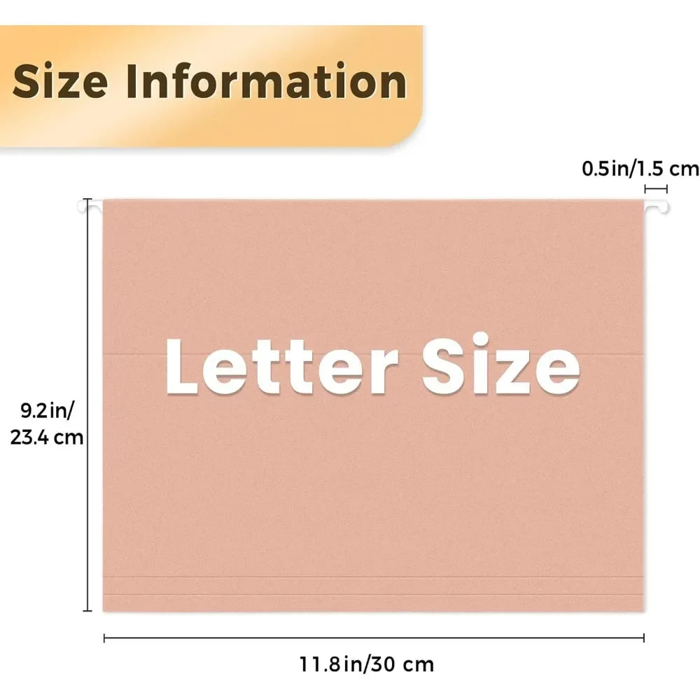 6-pack letter sized hanging folders with 1/5 cut labels, ideal for home and office organization and file sorting