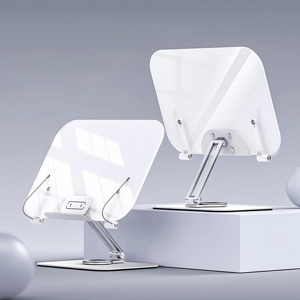 Foldable Reading Book Stand 360 Rotating Multifunctional Laptop Tablet Holder Adjustable Bracket Holder Acrylic for 14-17.3 inch