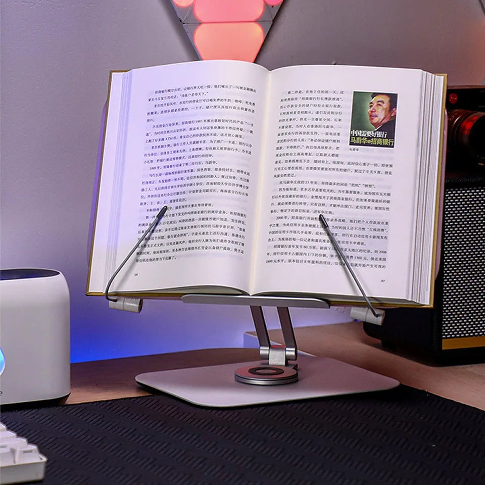 Foldable Reading Book Stand 360 Rotating Multifunctional Laptop Tablet Holder Adjustable Bracket Holder Acrylic for 14-17.3 inch