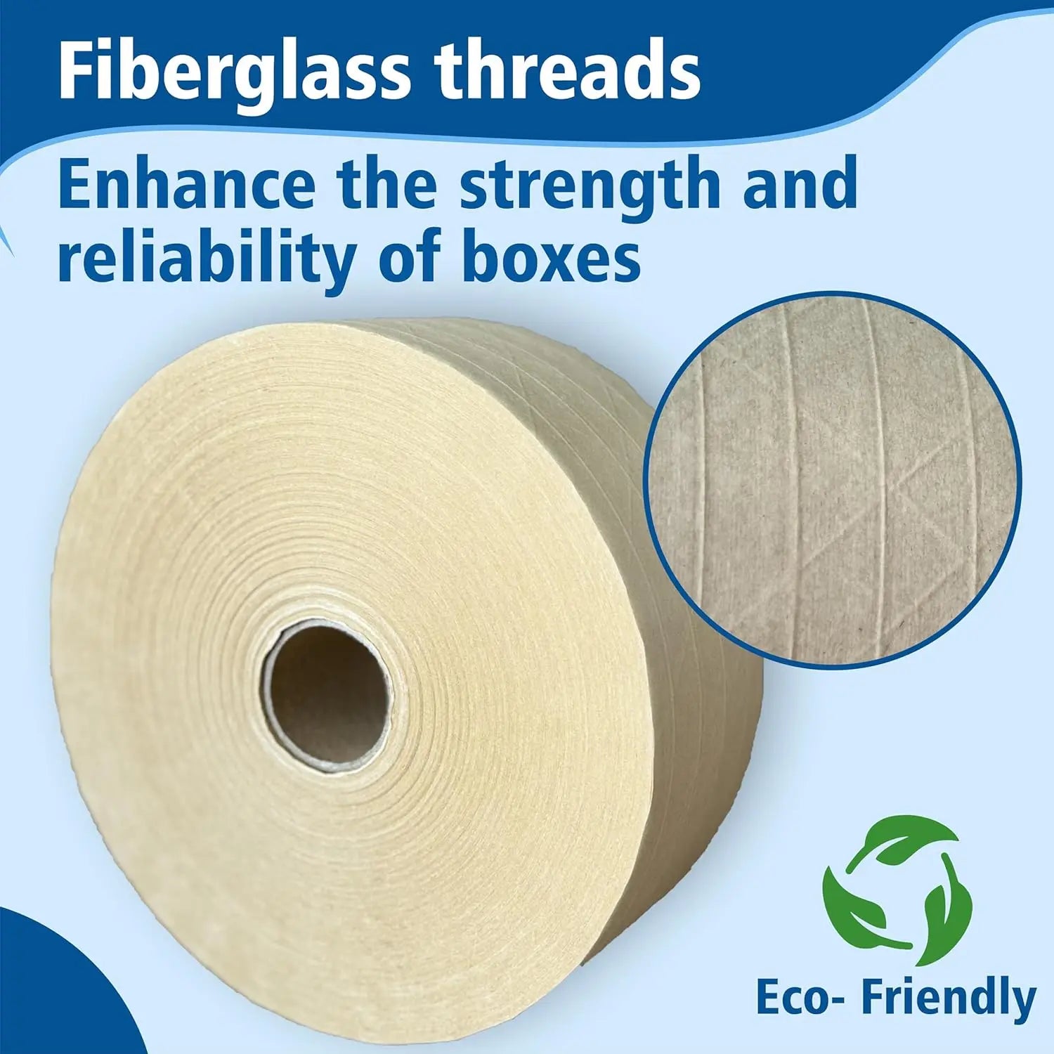 3'' x 450 Feet Reinforced Water Activated Gummed Kraft Paper Tape, for Heavy Duty Secure Packing Shipping, Tamper Eviden