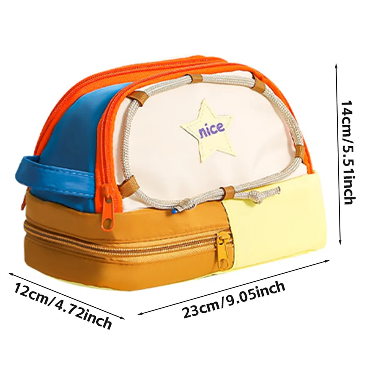 Professional Pencil Case with 8 Compartments Tent Bag Thickened Waterproof Stationery Storage with Keychain (Large Capacity)